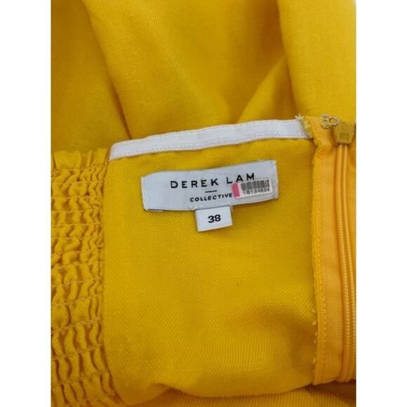 Derek Lam Yellow Strapless Sleeveless Smocked Back Jumpsuit with Front Bow – 8 - Picture 5 of 9